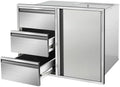 Outdoor Kitchen Door Drawer Combo Cabinet, 28"x 22"x 19.5" Right Access Door Combo Cabinet & Built-in Triple Drawers for Patio Grill Station, Outdoor Kitchen Island (Drawer and Right Door Combo) by Unknown
