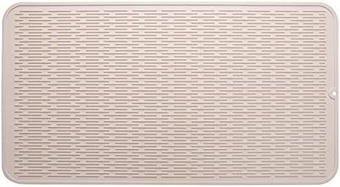 MicoYang Silicone Dish Drying Mat for Multiple Usage,Easy clean,Eco-friendly,Heat-resistant Silicone Mat for Kitchen Counter or Sink,Refrigerator or Drawer Liner Tapioca 4XL 32 inches x 18 inches by MicoYang