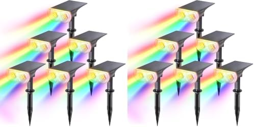 Linkind Halloween Solar Lights Outdoor Spotlight Waterproof RGB 12 Pack by Linkind