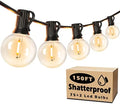 Brightever Outdoor String Light 150FT, Waterproof Dimmable Patio Lights with 75 G40 Globes, Shatterproof Connectable Outside Hanging Light for Backyard Porch by Brightever