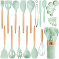 NCUE 26-Piece Food Grade Silicone Kitchen Utensils Set with Wooden Handles by NCUE