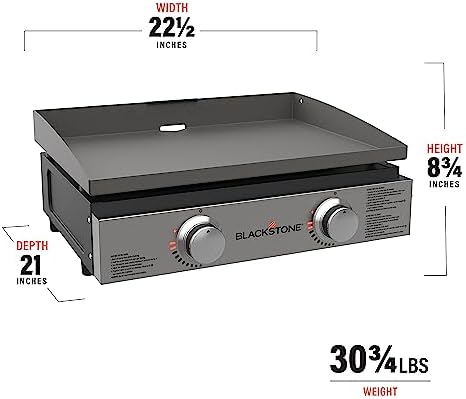 Blackstone 1666 22” Omnivore Original Tabletop Griddle with Hard Cover, Powder Coated Steel, Black - Image 4