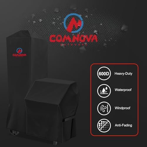 Smoker Cover for Oklahoma Joe's Bandera & Rivergrille Rustler Vertical Offset Smoker - 600D Premium Grill Cover Waterproof for Oklahoma Joe's Vertical Smoker Grill - Image 4