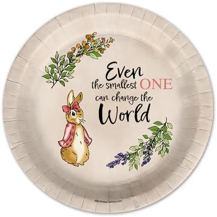 Birthday Galore Peter Rabbit Girl's Baby Shower - 32 Piece Disposable Party Supplies - Spring Baby Shower Decorations - Round Party Plates - Large 9" Paper Plates In Bulk - Image 3