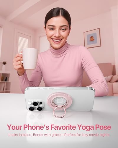andobil [2026 3rd Gen Stability] Magnetic Phone Ring Grip for MagSafe, Pink - Image 6
