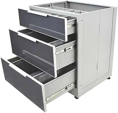 Blue Sky Outdoor Living ,OKC3024GDR3DG, 3-Drawer Outdoor Kitchen Cabinet – Heavy-Duty Storage – Weather-Resistant Modular Base for Patios and BBQ Islands – Slate Gray - Image 5