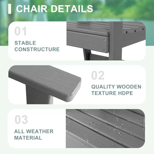 FUNBERRY Outdoor Dining Chairs Set of 4, HDPE Patio Chairs for Outside - Image 3