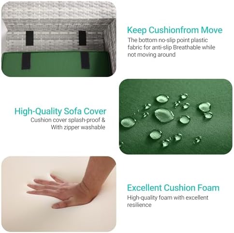 Outdoor Patio Furniture Set PE Wicker Rattan Outdoor Sectional Sofa - Image 4
