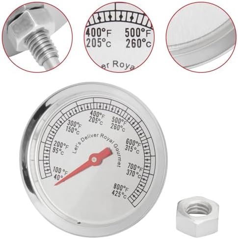 Grill Temperature Gauge for Cooking BBQ Meat, Universal Barbecue Thermometer Replacement for Oven Smoker Accessories - Stainless Steel 100-800℉ Temp Gauge - Image 2