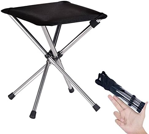 13.8in Portable Camping Stool, Compact Lightweight Folding Chair for Adults by KOKSRY
