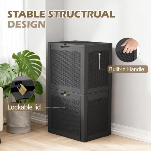 Outdoor Storage Waterproof Deck Box for Patio (36 Gallon, Black) - Image 5