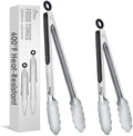 Hotec Tongs for Cooking Stainless Steel Kitchen Tongs Set of 2-9" and 12" by Hotec