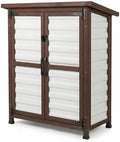 Small Fir Wood Outdoor Storage Cabinet, Weatherproof Garden Shed by embraceoutdoorliving