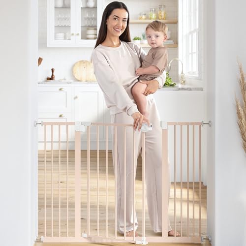 Comfy Cubs Baby Safety Gate Adjustable 42"x1.9"x30" Blush Pet Gate by ComfyCubs
