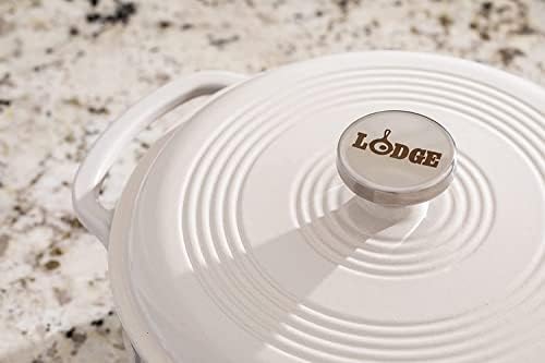 Lodge Essential Enamel Cast Iron Dutch Oven, 3 Quart, Oyster White - Image 3
