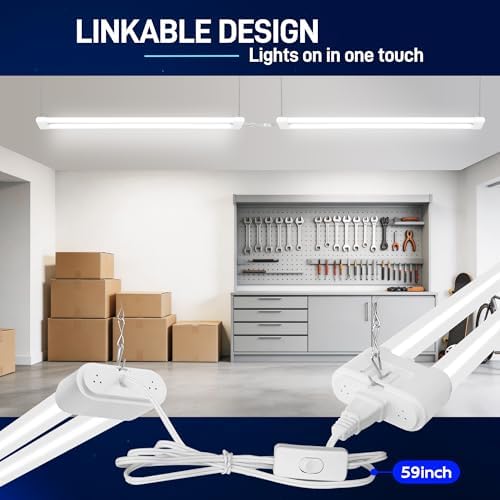 hykolity 4FT 60W LED Shop Light,6500LM[450W Equivalent] 5000K Daylight - Image 4