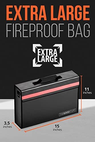 The Good Stuff Fireproof Document Bag, Black, Zipper and Velcro Closure, Solid, 11 x 5 x 3.5 Inches - Image 5