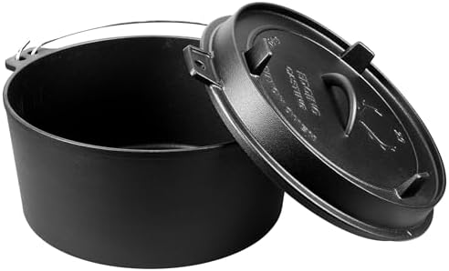 EDGING CASTING Pre-Seasoned Cast Iron Camping Dutch Ovens, Outdoor Camping Dutch Oven Pot with Lid Tripod, 8 Quart - Image 4