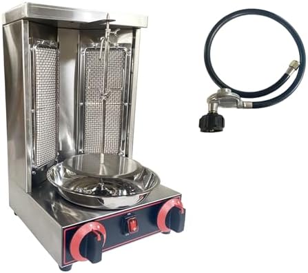 Shawarma Grill Machine with 2 Burners LP Gas Kebab Gyro Grill Machine Vertical Rotating Broiler for Commercial and Home Use by WYDDDARY