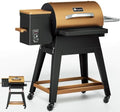 KingChii Electric Detachable Split Wood Pellet Grill Smoker, 485.5 SQ.IN Multi-Layer Surface, PID 180-425°F Temp Control, Foldable Wheeled Portable Design, 8-in-1 BBQ Grill for RV Camping Tailgating by KingChii