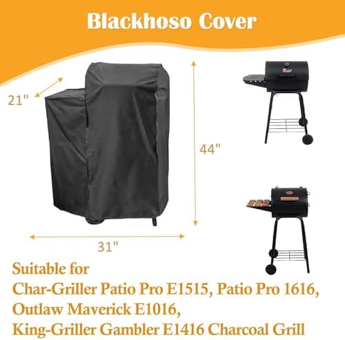 Grill Cover for Char-Griller E1515 Patio Pro Charcoal Grill, Patio Pro 1616 - Image 2