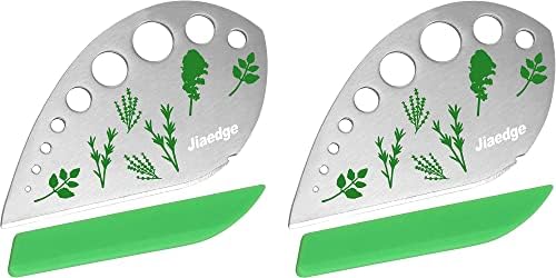 Herb Stripper 9 Holes, 2 Pcs Herbs Destemmer, Stainless Steel Kitchen Gadgets, Vegetable Leaf Stripping Tool, Stem Remover, Looseleaf Trimmer, Greens Separator, Rose Thorn Scraper, Herbalist Supplies by Jiaedge-Enjoythekitchenfun