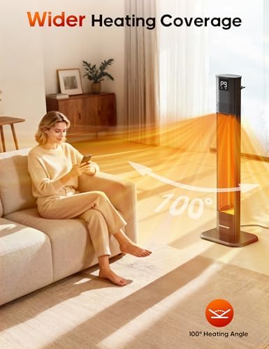 VAGKRI Outdoor Heater, 1s Instant Heating 42in Infrared Patio Heaters, 9 Heat Levels, 24H Timer, IPX5 Waterproof Electric Patio Heaters for Garden, Deck, Restaurant, Garage, Indoor & Outdoor Use - Image 4