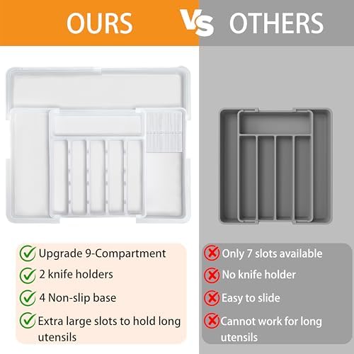 Silverware Organizer for Kitchen Drawer Expandable Utensil Drawer Organizer - Image 3