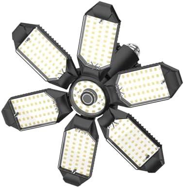 Led Garage Lights 1 Pack 200W Super Bright Ceiling Led Shop Lights, 6500K, 22000LM Deformable Garage Light Ideal for Basement, Attic and Workshop Commercial Bay Lighting by LUCORUSC