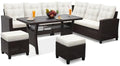 KROFEM 6 Piece Patio Furniture Set, Dining and Conversation Set by KROFEM