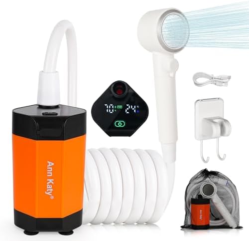 Ann Katy Portable Camping Shower Pump,Rechargeable Electric Outdoor Shower by AnnKaty