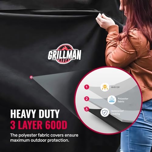 Grillman Waterproof BBQ Grill Cover for Outdoor Grills, 30 Inch, Black - Image 4