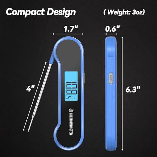 0.5 Sec Instant Read Meat Thermometer Digital for Cooking, Blue - Image 3