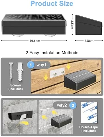 JOFIOS Fence Lights Solar Powered with Remote, 9 Fixed Colors 12 Modes, Solar Fence Lights Outdoor Waterproof, Warm/Cool White, RGB LED Deck Lights for Yard/Railing/Balcony/Patio/Stair/Outside, 8 Pack - Image 6