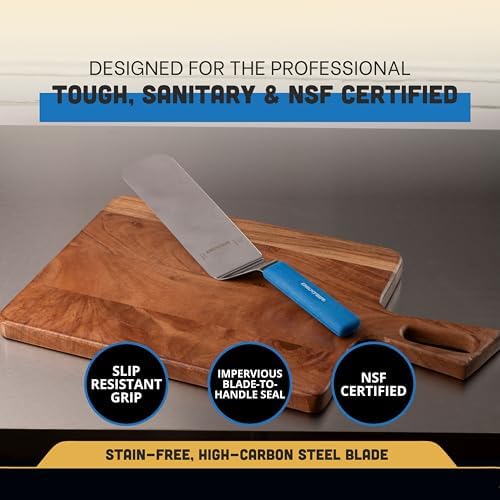 Dexter-Russell S286-8H-PCP Sani Safe Cake Turner | 8" x 3" Stainless Steel Blade | High Heat Resistant Blue Polypropylene Handle | NSF Certified | Made in USA - Image 3