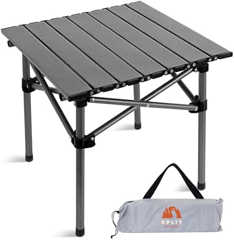 Opliy Portable Folding Camping Table for 2-4 Persons Aluminum Collapsible Table Lightweight with Carry Bag for Camping, Hiking, Picnics, BBQ, Beach Trips & Tailgating by Opliy