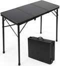 E EASTSTORM 3 Ft Small Folding Table, 3-Height Camping Table Foldable,Black by EEASTSTORM