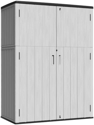KINYING Outdoor Storage Shed,57Cu.ft Resin Vertical Outdoor Storage Cabinet by KINYING