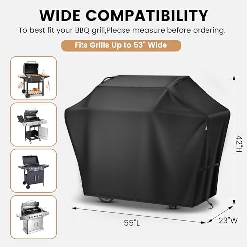 Grill Cover 55 Inch for Outdoor Grill, Waterproof＆UV-Proof Gas Grill Cover - Image 2
