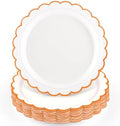 NatNarr 30Pcs Orange Paper Plates Scalloped Fall Dessert Cake Plate by NatNarr