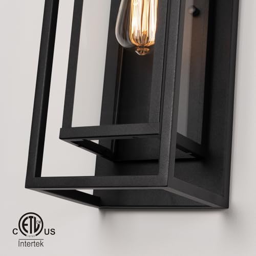mirrea 18" Modern Outdoor Porch Wall Light, Matte Black, 1 Pack - Image 5