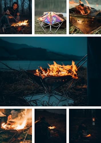 CAMPINGMOON Large Portable Fire Pit Grill Wood Burning MT-045 - Image 5