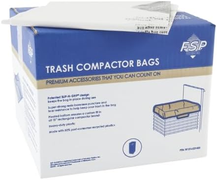 Whirlpool W10165294RB Genuine OEM Trash Compactor Bags, 60-Pack, 15-Inch, 2.5-Mil Heavy-Duty, Leak-Proof, Fits KitchenAid Maytag JennAir Kenmore by Whirlpool