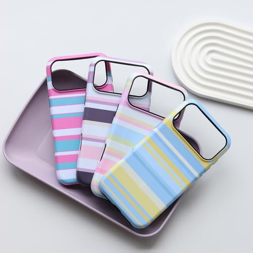 for iPhone 17 Pro Case, Magnetic Matte Frosted Dual-Layer Striped Phone Case for Women, Retro Aesthetic Cover Compatible with Mag Safe Accessories - Lavender Mist - Image 5