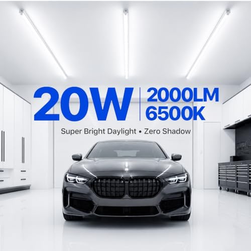 Ensenior 4FT LED Shop Lights, T5 6500K Super Bright Garage Lighting, 2 Pack - Image 2