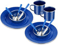 Nuogo 12 Pcs Enamel Camping Tableware Set Dinnerware Kit by Nuogo