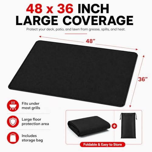 48x36 in Under Grill Mat with Storage Bag - Image 2