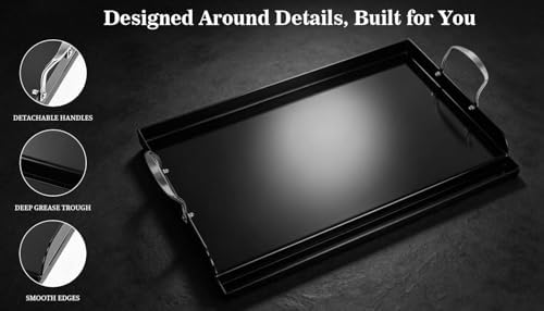Updated 25" x 16" Cast Iron Griddle for Gas Grill, Nonstick Nanoceramic Stove Top Griddle for Gas Stove, Pre-Seasoned Flat Top Plate Insert for Outdoor Gas Grill, Camping, Tailgating, Parties - Image 4
