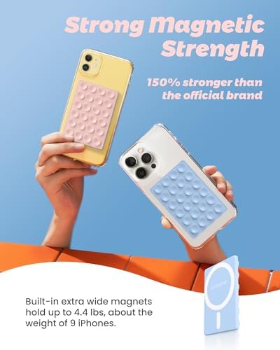 amBand Magnetic Suction Phone Grippy for MagSafe Case, Silicone Cup Sticky Mount for iPhone 18 17 16 15 14 13 Pro Max/Pro/Air/Plus, Hands-Free Selfie/Video for TikTok Creator/Influencer, Light Blue - Image 3