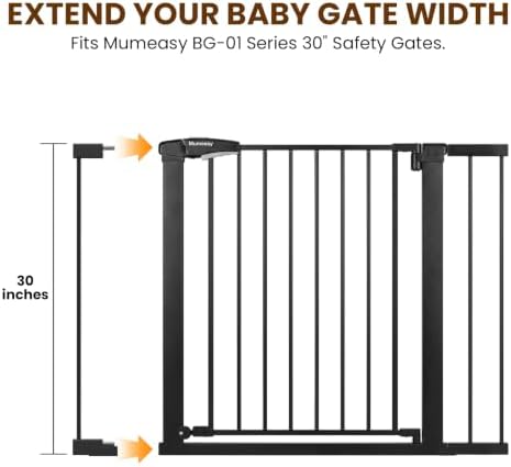 Mumeasy 2.75" Metal Baby Gate Extension, 30" Tall Dog Gate Extender - Image 3